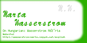 marta wasserstrom business card